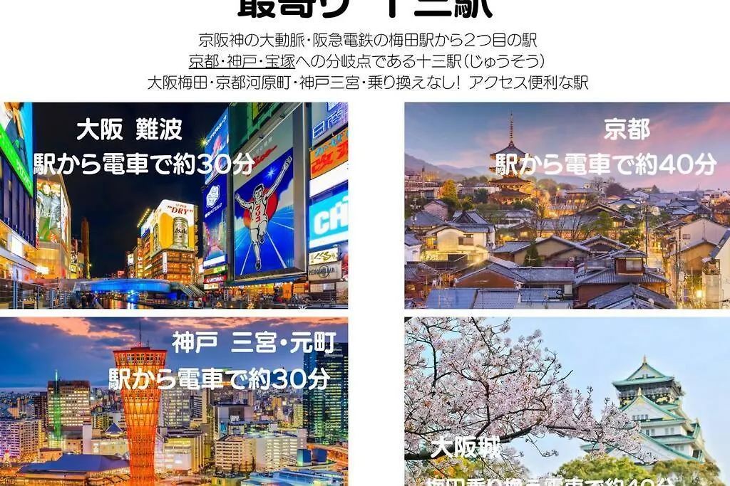 ユニオン新大阪 十三駅西中島南方駅 自転車&Wifi貸出無料 Apartment Japan